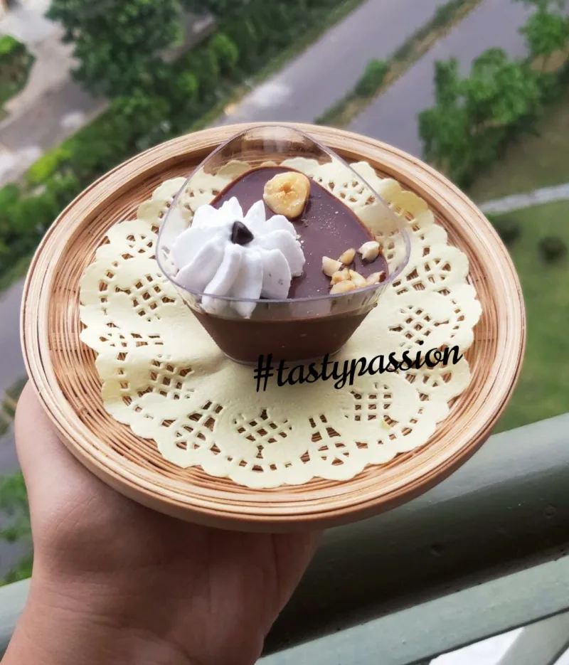 Bitter Chocolate Mousse with Whipped Cream & Hazelnuts